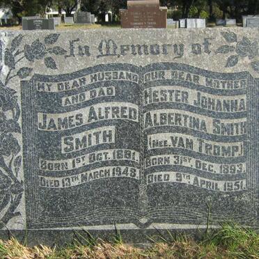 SMITH James Alfred 1881-1948 &amp; Hester Johanna Albertina VAN TROMP 1893-1951