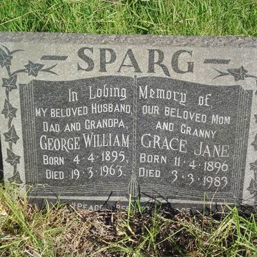 SPARG George William 1895-1963 &amp; Grace Jane 1896-1983