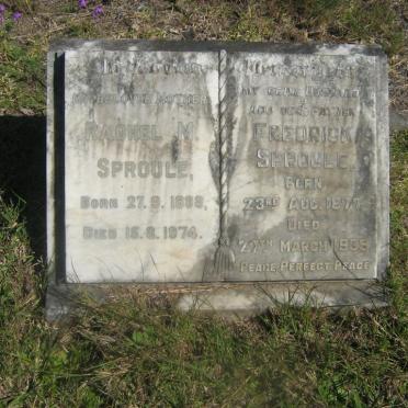SPROULE Rachel M. 1888-1974 &amp; Fredrick 1877-1939