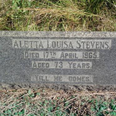 STEVENS Aletta Louisa -1965