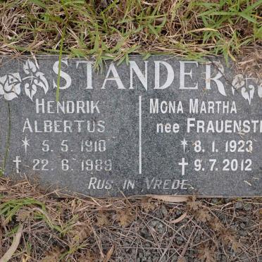 STANDER Hendrik Albertus 1910-1989 &amp; Mona Martha FRAUENSTEIN 1923-2012
