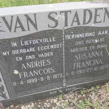 STADEN Andries Francois, van 1899-1973 &amp; Susanna Francina 1915-1979