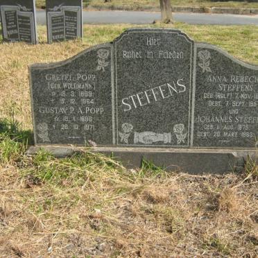 STEFFENS Johannes 1875-1963 &amp; Anna Rebecka ROLF 1878-1957 :: POPP Gustav P.A. 1896-1971 &amp; Gretel WOLDMANN 1899-1964