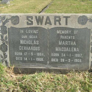 SWART Nicholas Gerhardus 1884-1968 &amp; Martha Magdalena 1887-1968