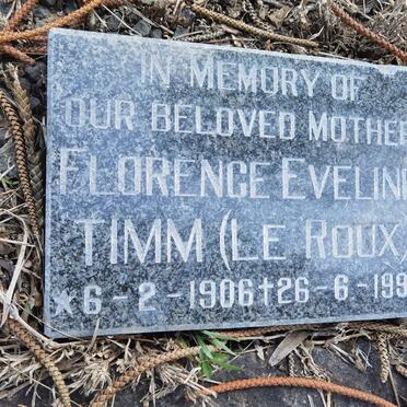 TIMM Florence Eveline nee LE ROUX 1906-1993