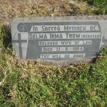 TROW Selma Irma nee KERSTEN  -1984