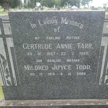 TARR Gertrude Annie 1887-1959 :: TODD Mildred Joyce 1913-2000
