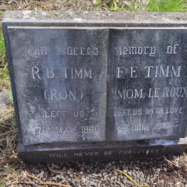 TIMM R.B. -1961 & F.E. LE ROUX -1993