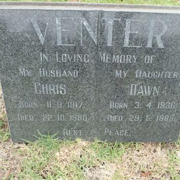 VENTER Chris 1917-1980 :: VENTER Dawn 1936-1985