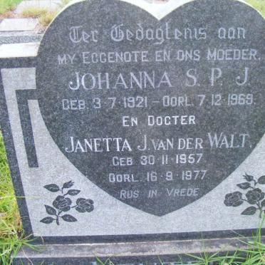 VENTER Johanna S.P.J. 1921-1969 :: VAN DER WALT Janetta J. 1957-1977
