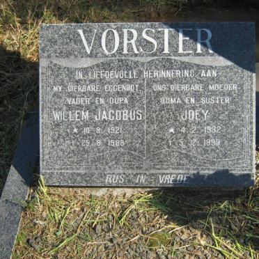 VORSTER Willem Jacobus 1921-1988 &amp; Joey 1932-1999