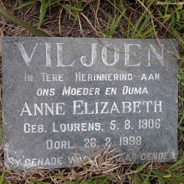 VILJOEN Anne Elizabeth nee LOURENS 1906-1998