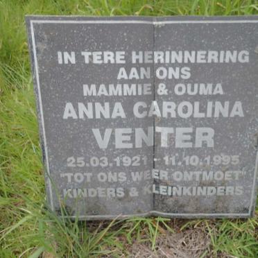 VENTER Anna Carolina 1921-1995