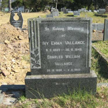 VALLANCE Charles William 1899-1952 &amp; Ivy Emma 1902-1948