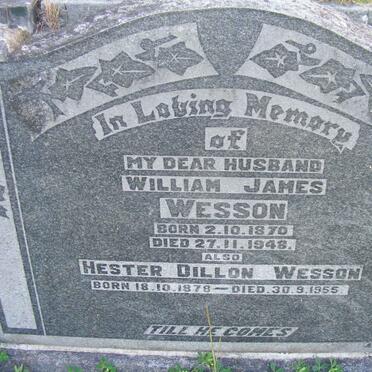 WESSON William James 1870-1948 &amp; Hester Dillon 1878-1955