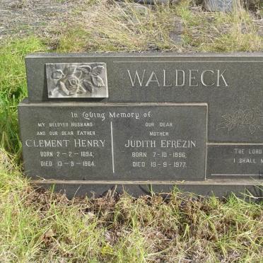 WALDECK Clement Henry 1894-1964 &amp; Judith Efrëzin 1896-1977