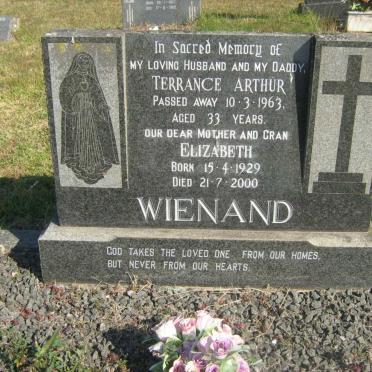 WIENAND Terrance Arthur -1963 &amp; Elizabeth 1929-2000