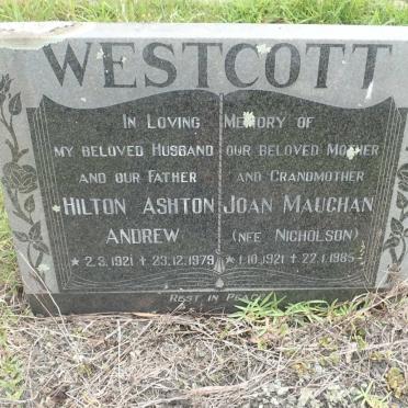 WESTCOTT Hilton Ashton Andrew 1921-1979 &amp; Joan Maughan NICHOLSON 1921-1985