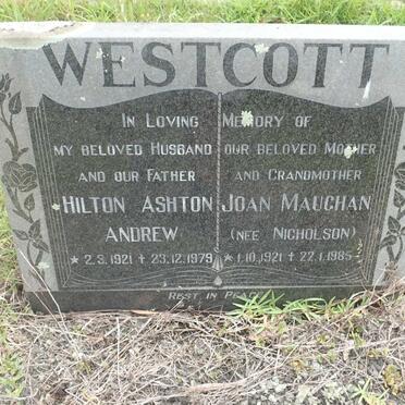 WESTCOTT Hilton Ashton Andrew 1921-1979 &amp; Joan Maughan NICHOLSON 1921-1985