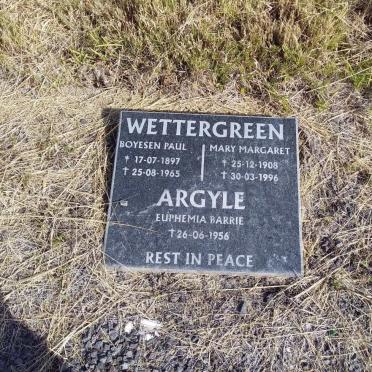 WETTERGREEN Boyesen Paul 1897-1965 &amp; Mary Margaret 1908-1996 :: ARGYL Euphemia Barrie -1956