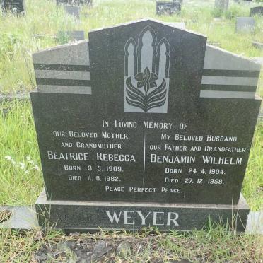 WEYER Benjamin Wilhelm 1904-1958 &amp; Beatrice Rebecca 1909-1982