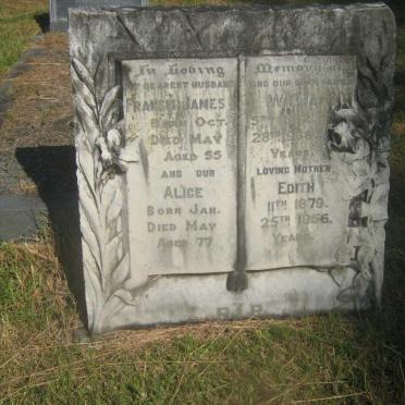 WILLIAMS Francis James 1882-1938 &amp; Alice Edith 1879-1956