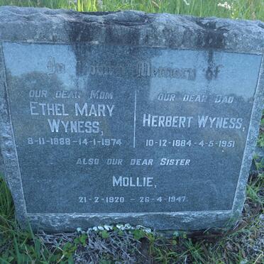 WYNESS Herbert 1884-1951 &amp; Ethel Mary 1888-1974 :: WYNESS Mollie 1920-1947