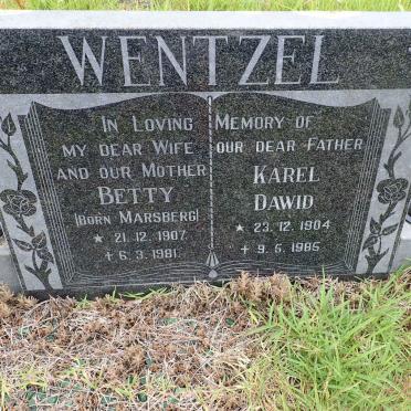 WENTZEL Karel Dawid 1904-1985 &amp; Betty MARSBERG 1907-1981