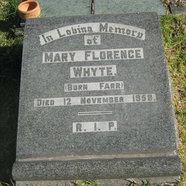 WHYTE Mary Florence nee FARR -1958