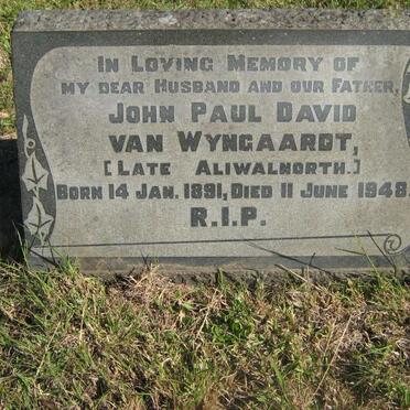 WYNGAARDT John Paul David, van 1891-1948