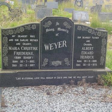 WEYER Albert Eduard Heinrich 1888-1973 &amp; Maria Christine Friederike SCHOOF 1892-1987