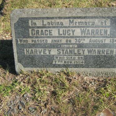 WARREN Grace Lucy -1947 &amp; Harvey Stanley -1954