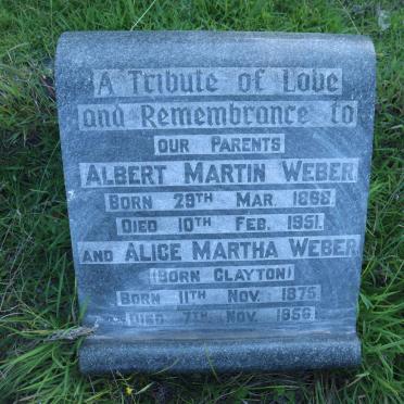WEBER Albert Martin 1868-1951 &amp; Alice Martha CLAYTON 1875-1956