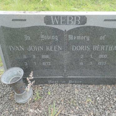 WEBB Ivan John Keen 1891-1973 &amp; Doris Bertha 1900-1973