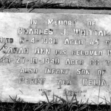 WHITTAL Charles J. 1845-1930 &amp; Sarah Ann 1852-1940