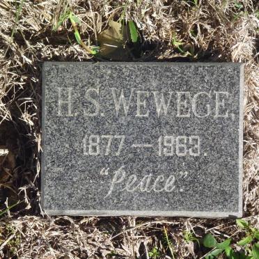WEWEGE H.S. 1877-1963