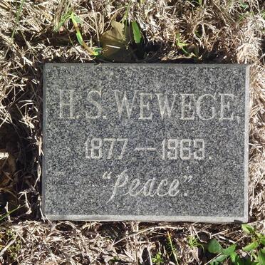 WEWEGE H.S. 1877-1963