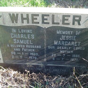 WHEELER Charles Samuel 1883-1970 &amp; Jessie Margaret 1885-1971
