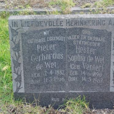 WET Pieter Gerhardus, de 1887-1966 &amp; Hester Sophia VENTER 1890-1967