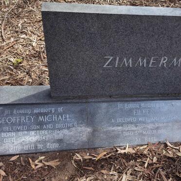 ZIMMERMAN Eileen 1914-1986 :: ZIMMERMAN Geoffrey Michael 1946-1961