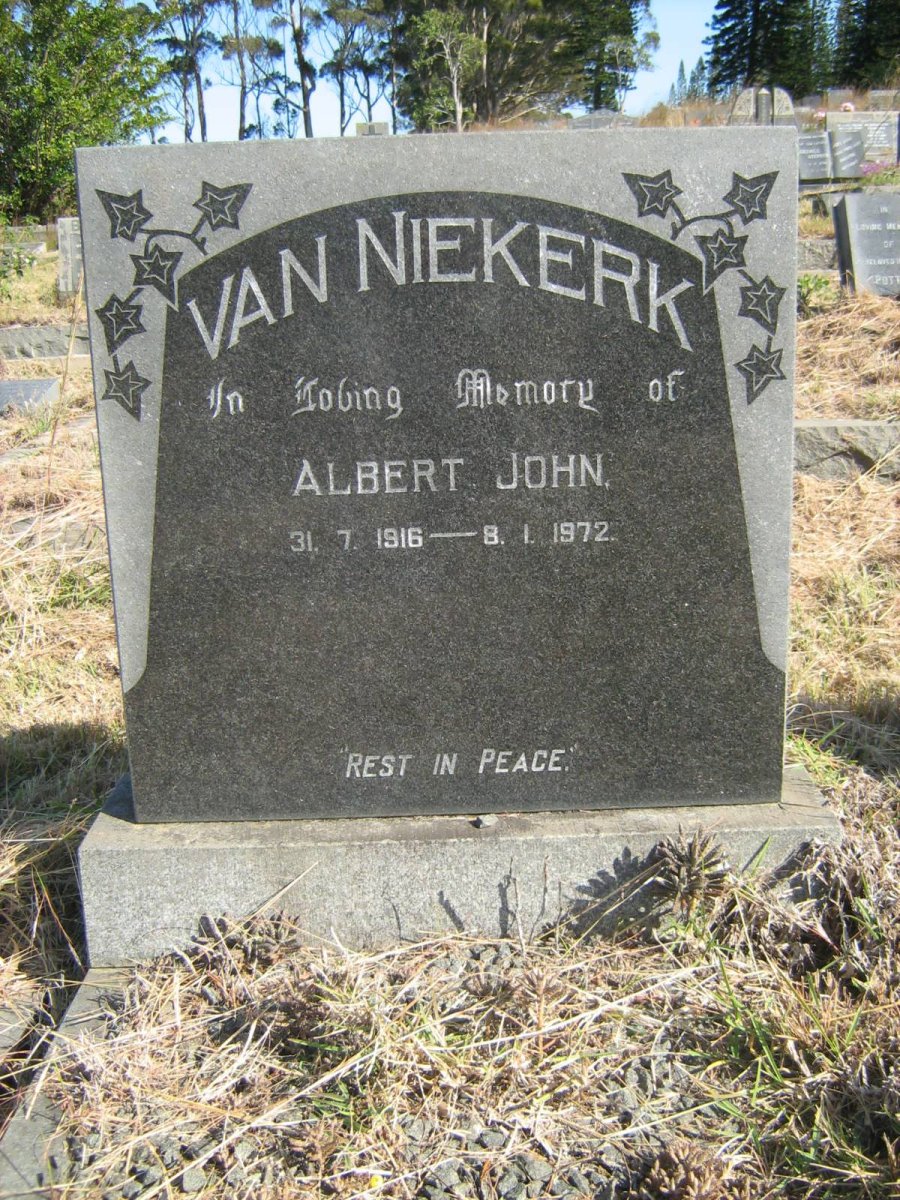 NIEKERK Albert John, van 1916-1972