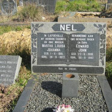 NEL Edward John 1908-1992 &amp; Martha Louisa Johanna 1919-1972