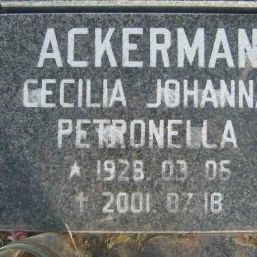 ACKERMAN Cecilia Johanna Petronella 1928-2001