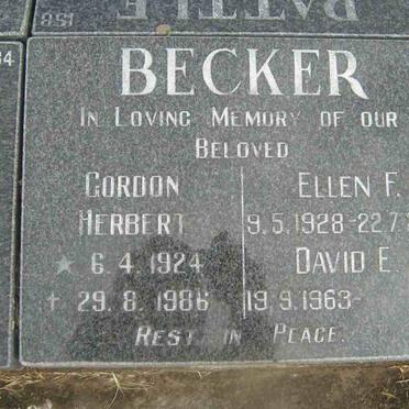 BECKER Gordon Herbert 1924-1986 &amp; Ellen F. 1928-2004