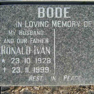 BODE Ronald Ivan 1928-1999