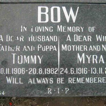 BOW Tommy 1906-1982 &amp; Myra 1916-2007