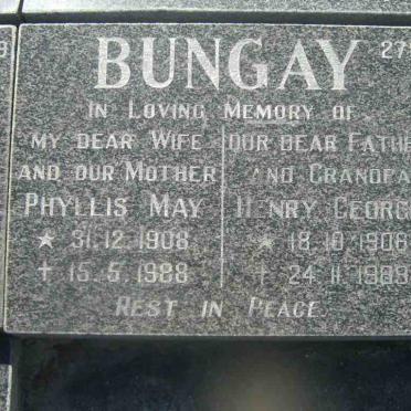 BUNGAY Henry George 1908-1989 &amp; Phyllis May 1908-1988