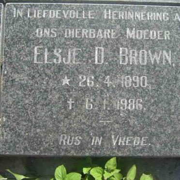 BROWN Elsje D. 1890-1986