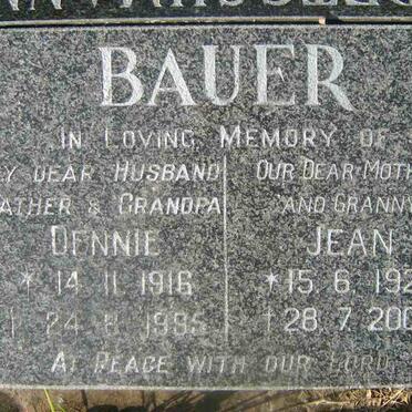 BAUER Dennie 1916-1995 &amp; Jean 1922-2005
