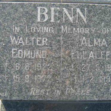 BENN Walter Edmund 1922-1972 &amp; Alma Ellaleen 1916-1998